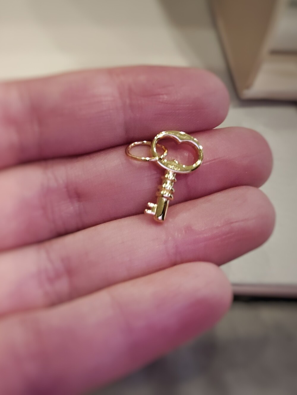 New Melanie Auld Vintage Key Pendant Gold Vermeil Key Necklace Charm
